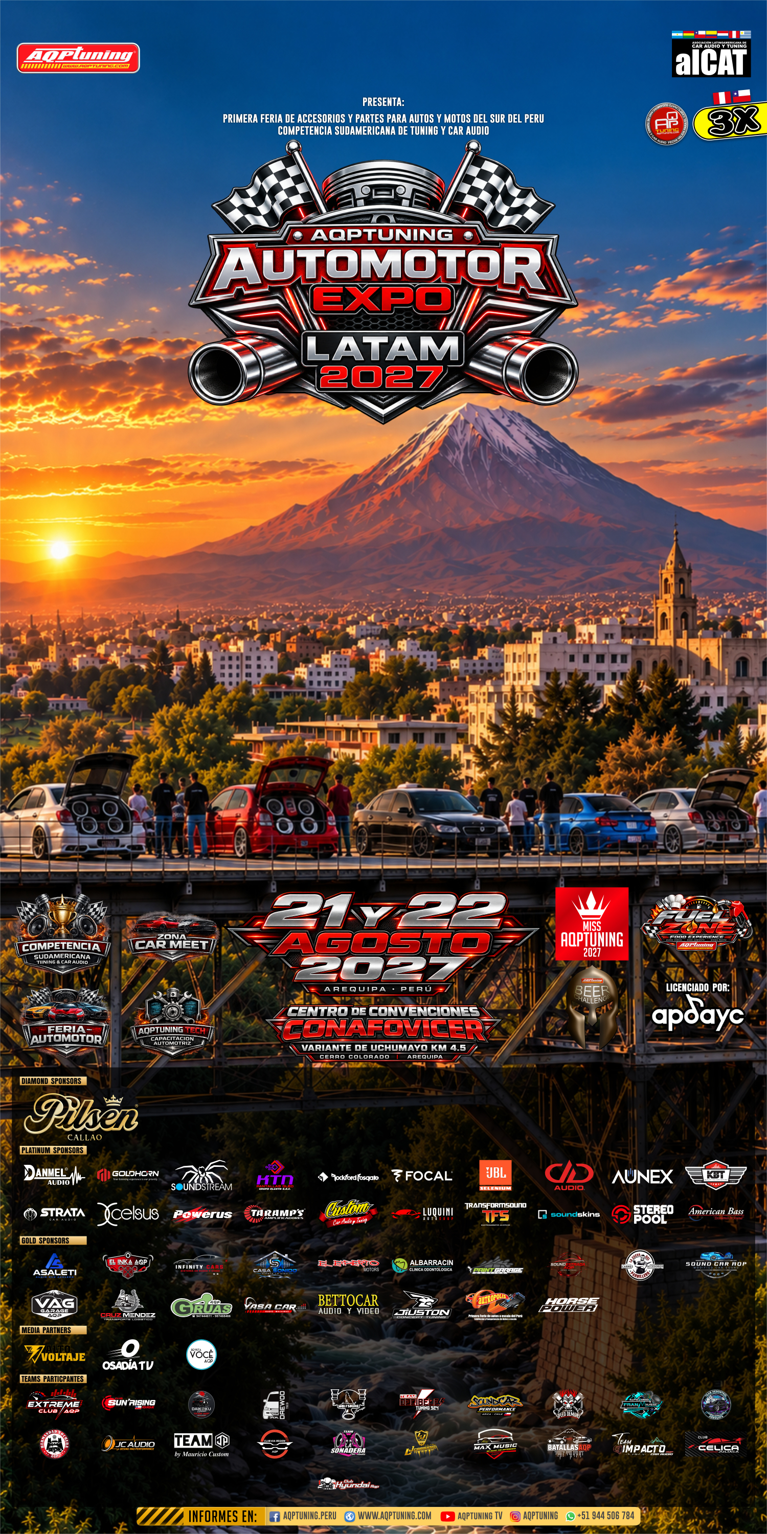 Flyer oficial AQPTUNING AUTOMOTOR EXPO LATAM 2027