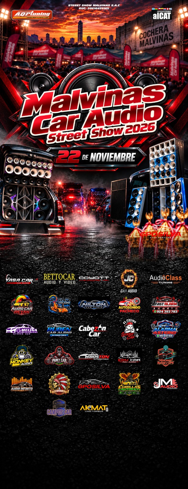Flyer oficial MALVINAS CAR AUDIO STREET SHOW 2026